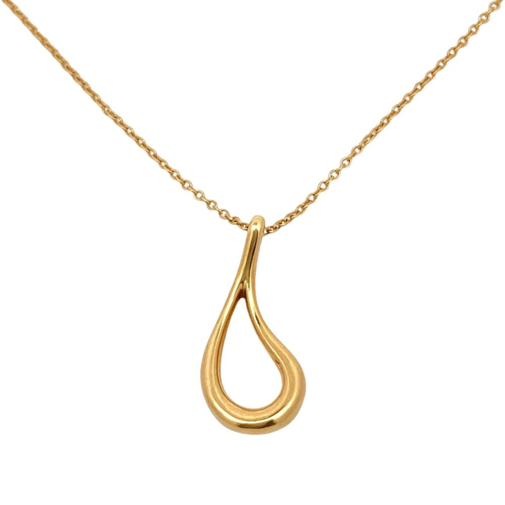 Tiffany & Co. Open Teardrop Necklace, 18K Yellow Gold, 1.9g, Women's.